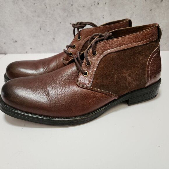 Steve Madden Mens Deron Leather & Suede Ankle Boots Size 8.5M Brown NO BOX - Picture 1 of 16